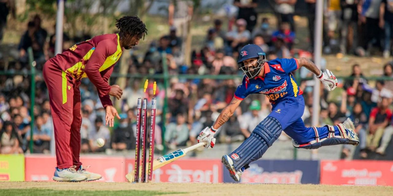 टी-२० सिरिज : तेस्रो खेलमा वेष्ट इण्डिजसँग नेपाल ७६ रनले पराजित