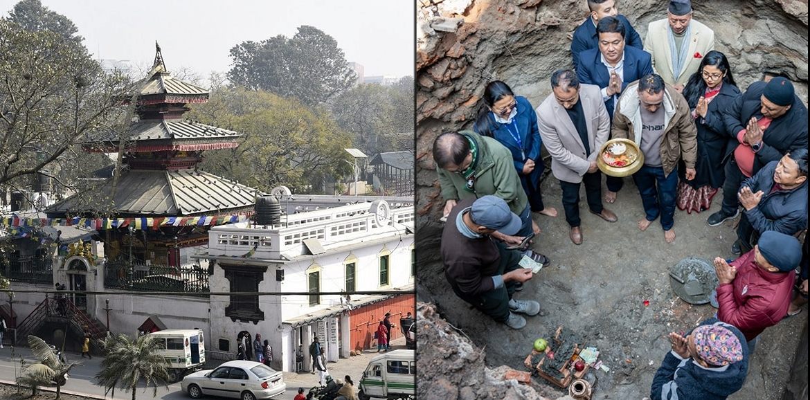 परम्परागत शैलीमा महाङ्काल मन्दिरको सत्तल पुनःनिर्माण सुरू