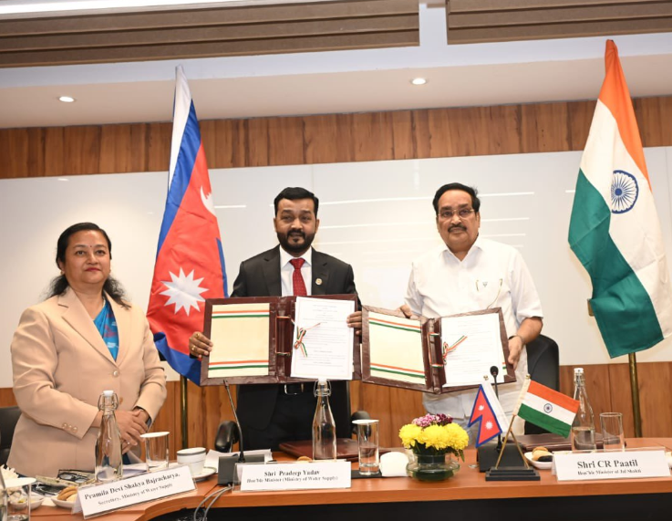 खानेपानीमन्त्री यादव र भारतीय जलशक्तिमन्त्री पाटिलद्वारा ‘वास’ समझदारीपत्रमा हस्ताक्षर