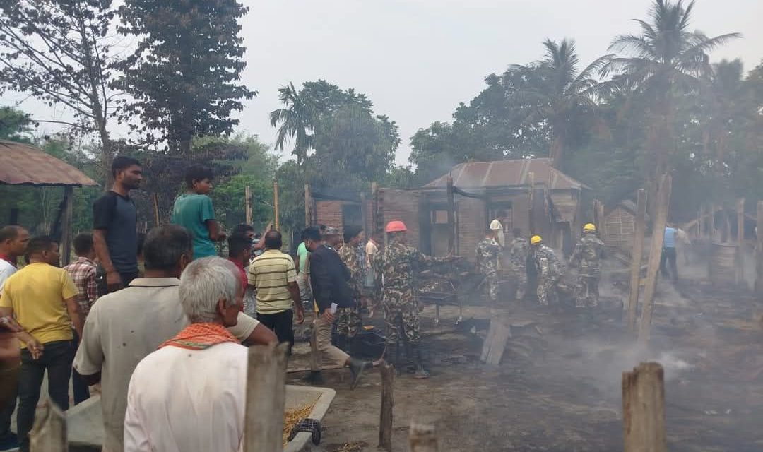 आगलागीमा ६० लाख बराबरको क्षति